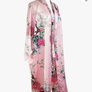 Pink satin robe in size xl